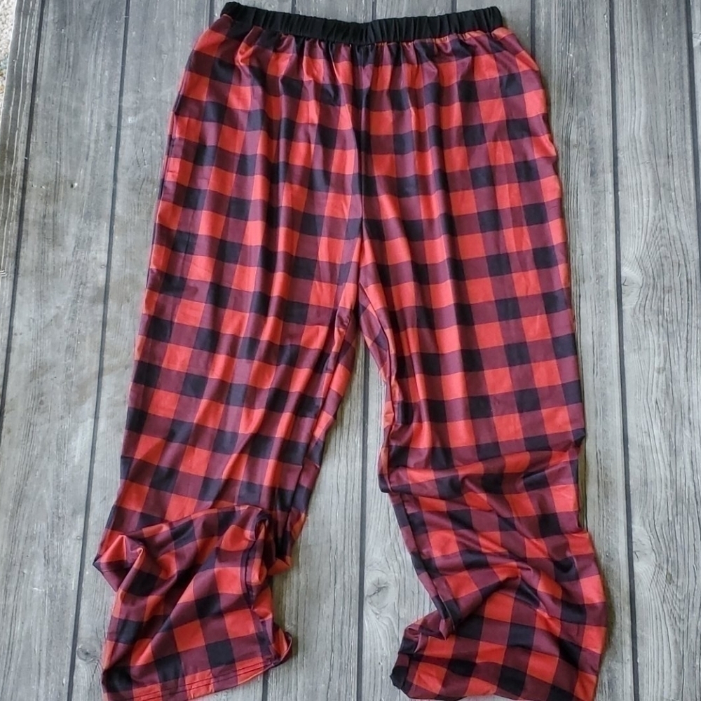 Unisex Christmas Pajama Pants Buffalo Plaid SZ XL